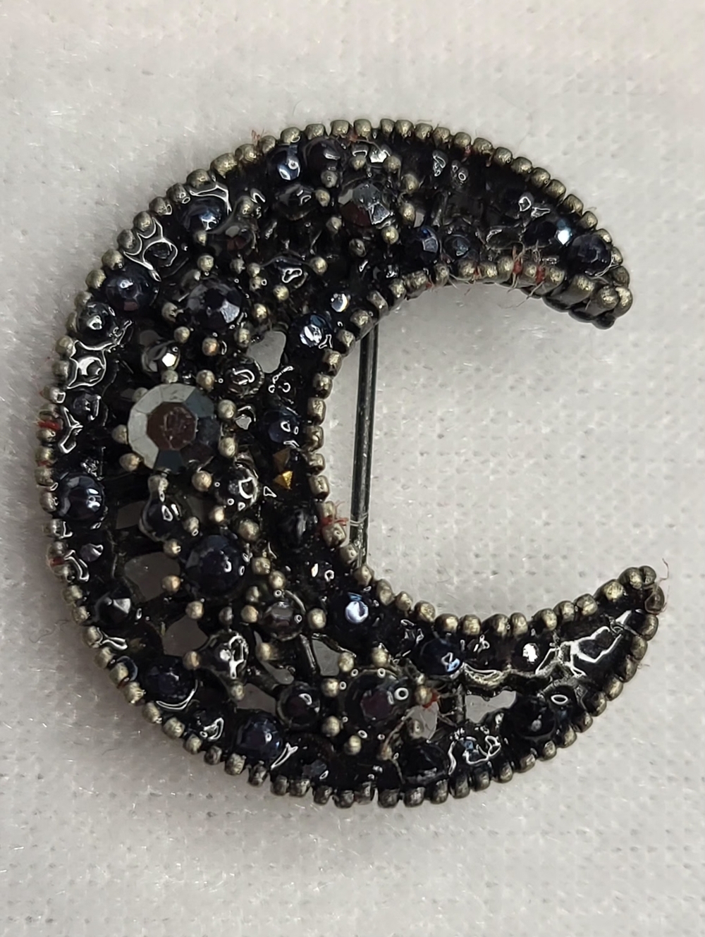 Vintage-style AAI Crescent Moon Brooch